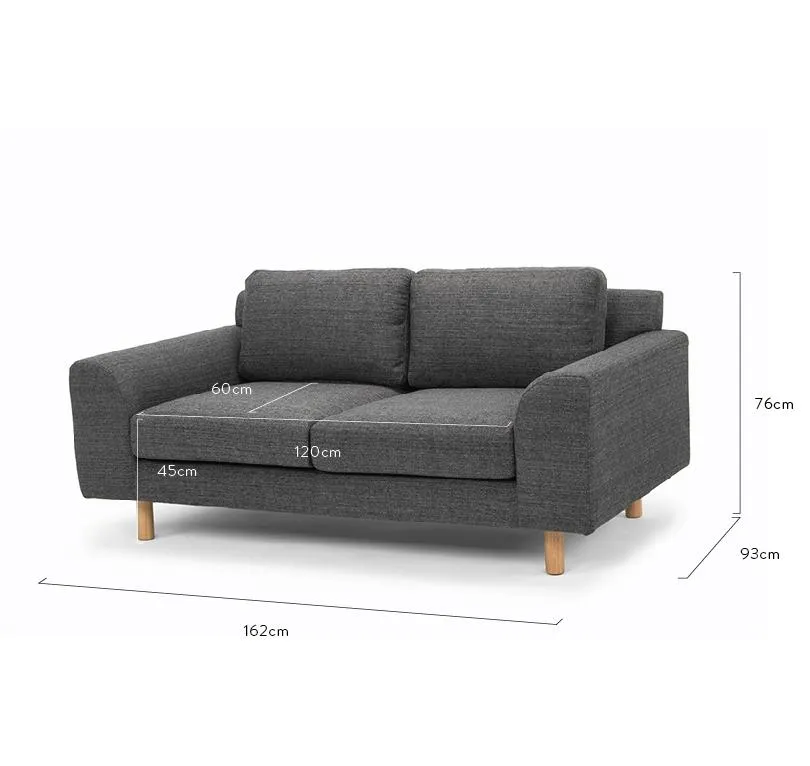 2 Seater Sofa - Metal Grey