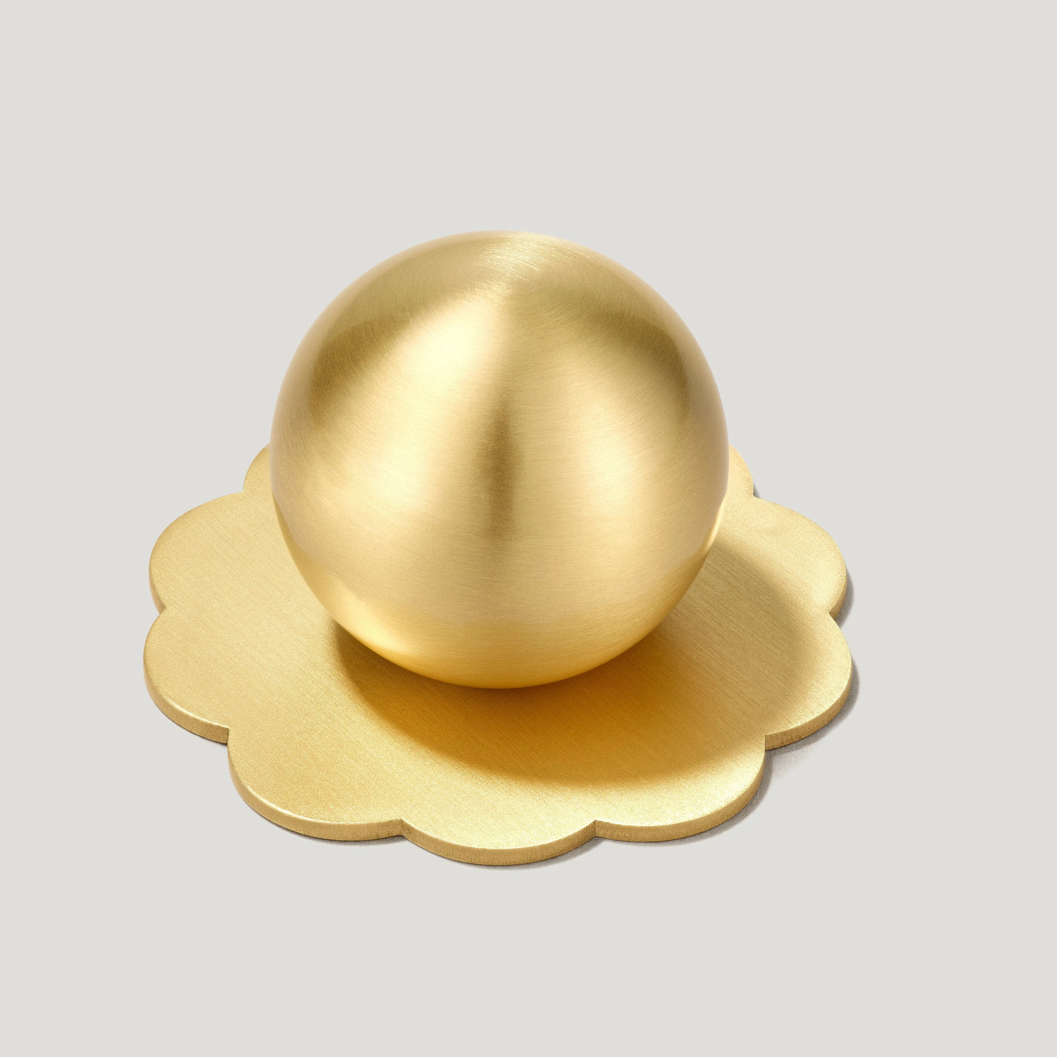 ADA Scallop Knob Backplate - Brass