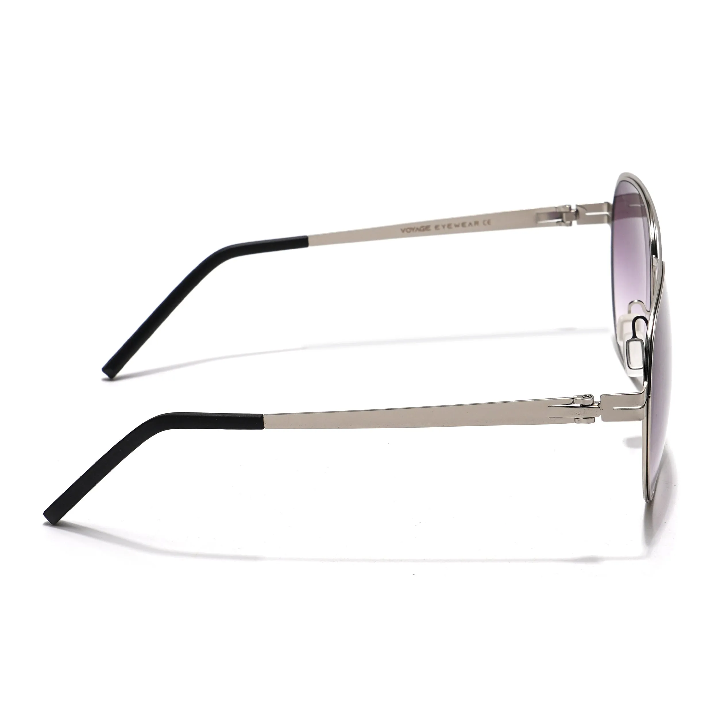 Aviator Sunglasses (Purple & Clear Lens | Silver Frame - MG5607)