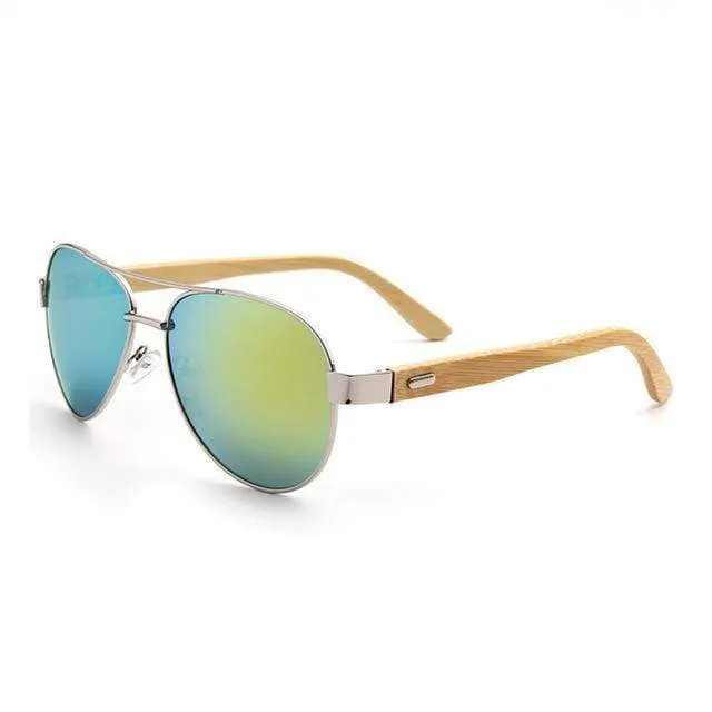 Bamboo Aviator Sunglasses- 7 Colors