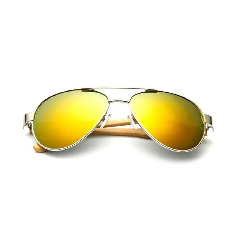 Bamboo Aviator Sunglasses- 7 Colors