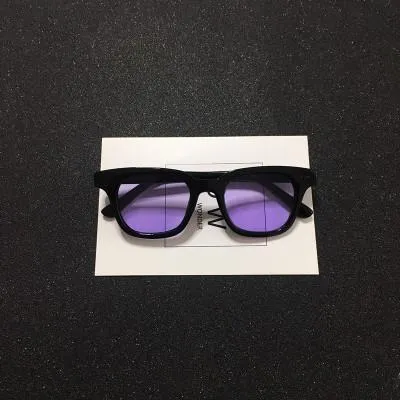 Black Plastic Frame Colorful Square Sunglasses