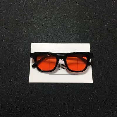 Black Plastic Frame Colorful Square Sunglasses