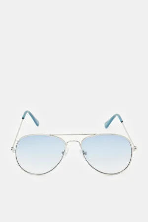 Boys Blue Aviator Embellished Sunglasses