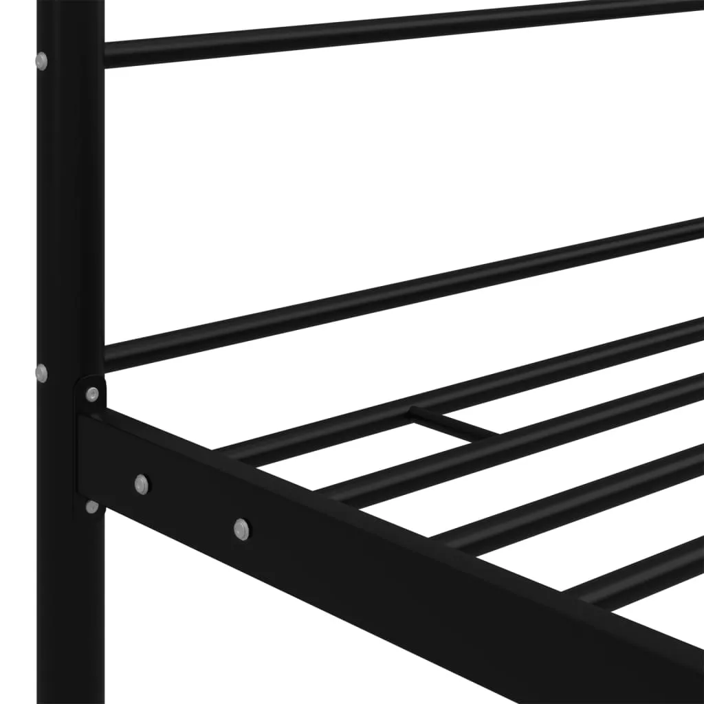 Canopy Bed Frame Black Metal 200x200 cm