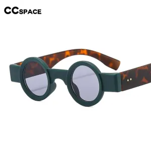 CCspace Unisex Full Rim Small Round Acetate Punk Frame Sunglasses 54609