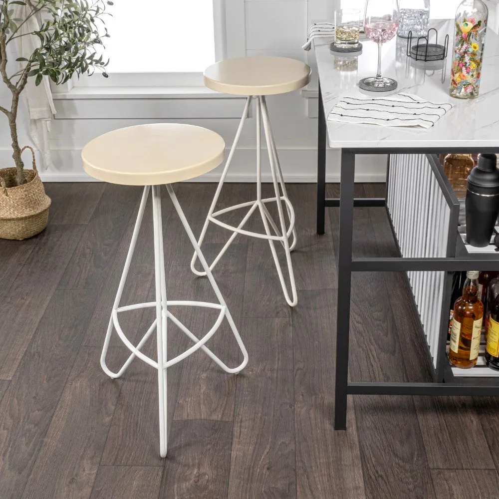 Chintaly 30" Modern Industiral Iron Tripod Backless Bar Stool