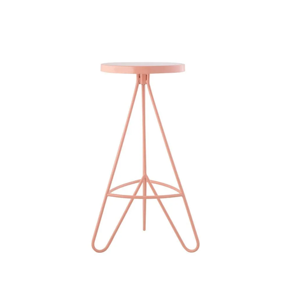 Chintaly 30" Modern Industiral Iron Tripod Backless Bar Stool