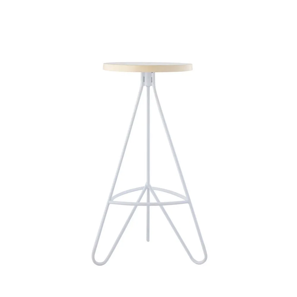 Chintaly 30" Modern Industiral Iron Tripod Backless Bar Stool