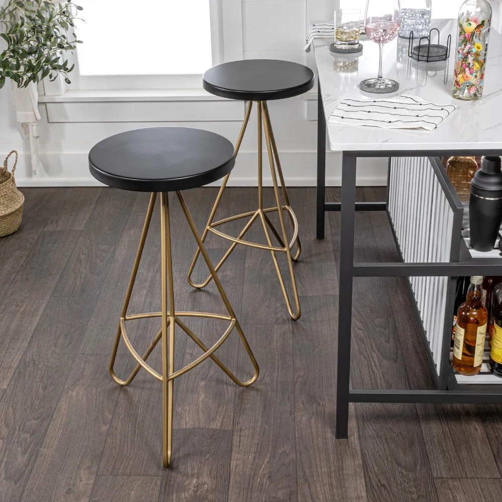 Chintaly 30" Modern Industiral Iron Tripod Backless Bar Stool