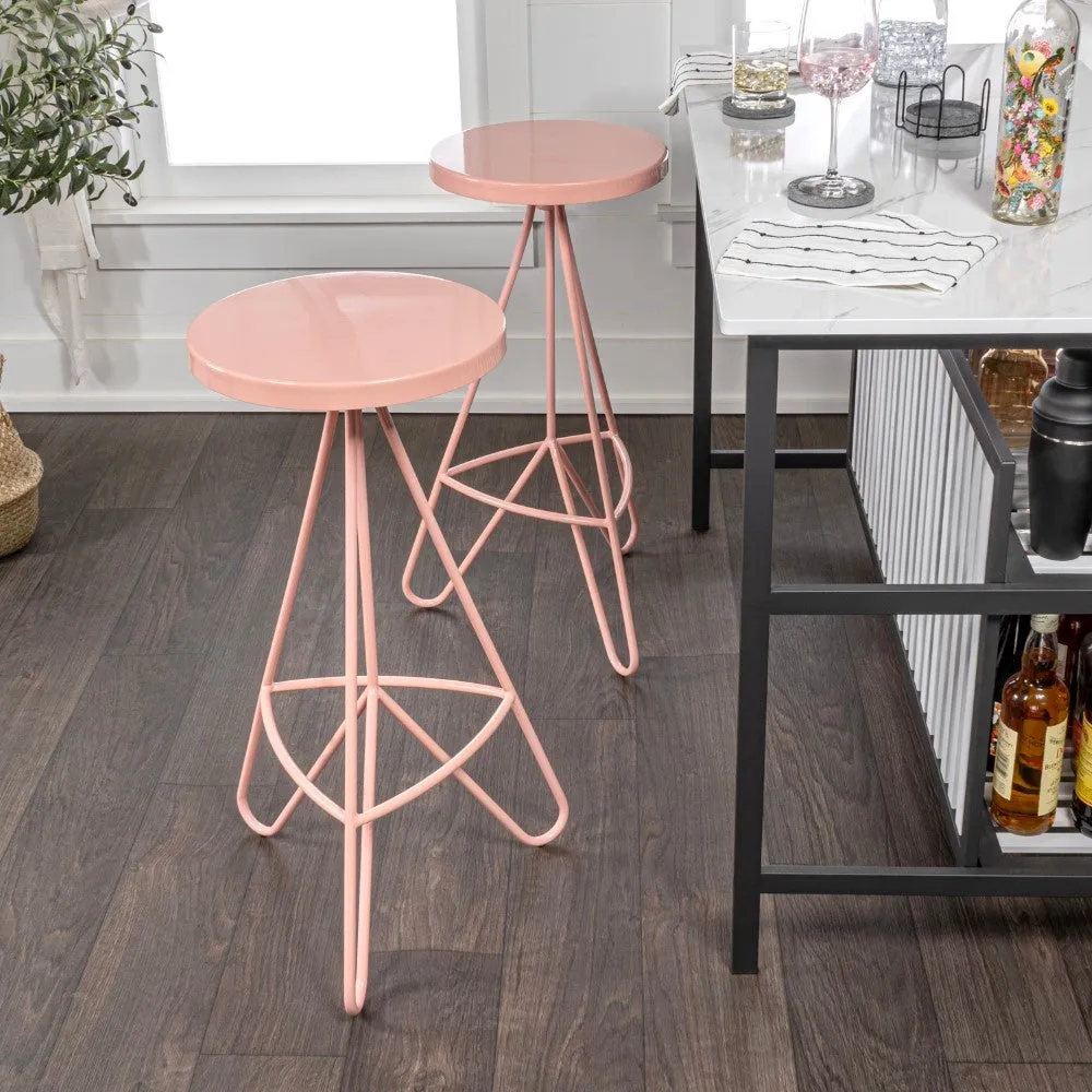 Chintaly 30" Modern Industiral Iron Tripod Backless Bar Stool