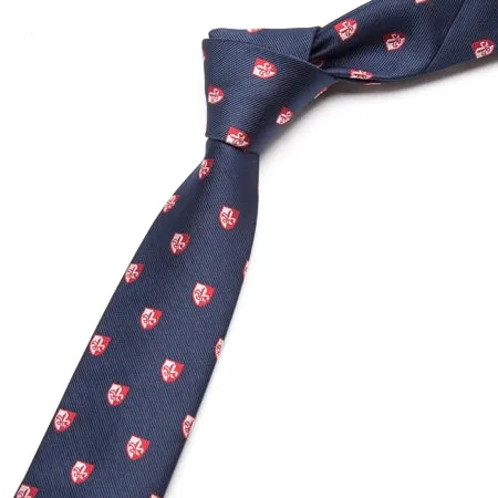 Classy Men Blue Fleur De Lis Skinny Tie