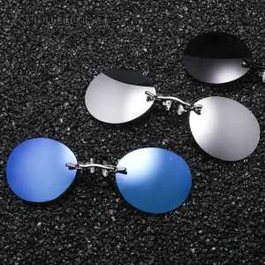 Clip On Nose Glasses Round Rimless Matrix Morpheus Sunglasses