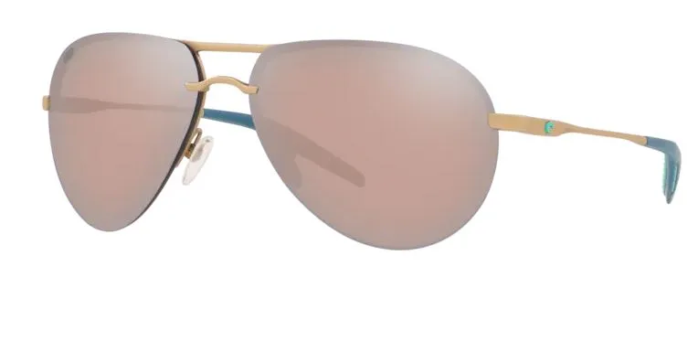 Costa Del Mar Helo Matte Champagne Frame - Copper Silver Mirror 580 Plastic Lens - Polarized Sunglasses