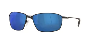 Costa Del Mar Mens Turret 11 Matte Black Frame - Blue Mirror 580 Plastic Lens - Non-Polarized Sunglasses