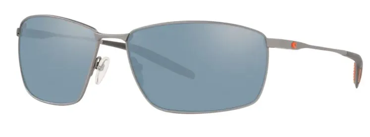 Costa Del Mar Turret Matte Silver Frame -  Gray Silver Mirror 580 Plastic Lens - Polarized Sunglasses