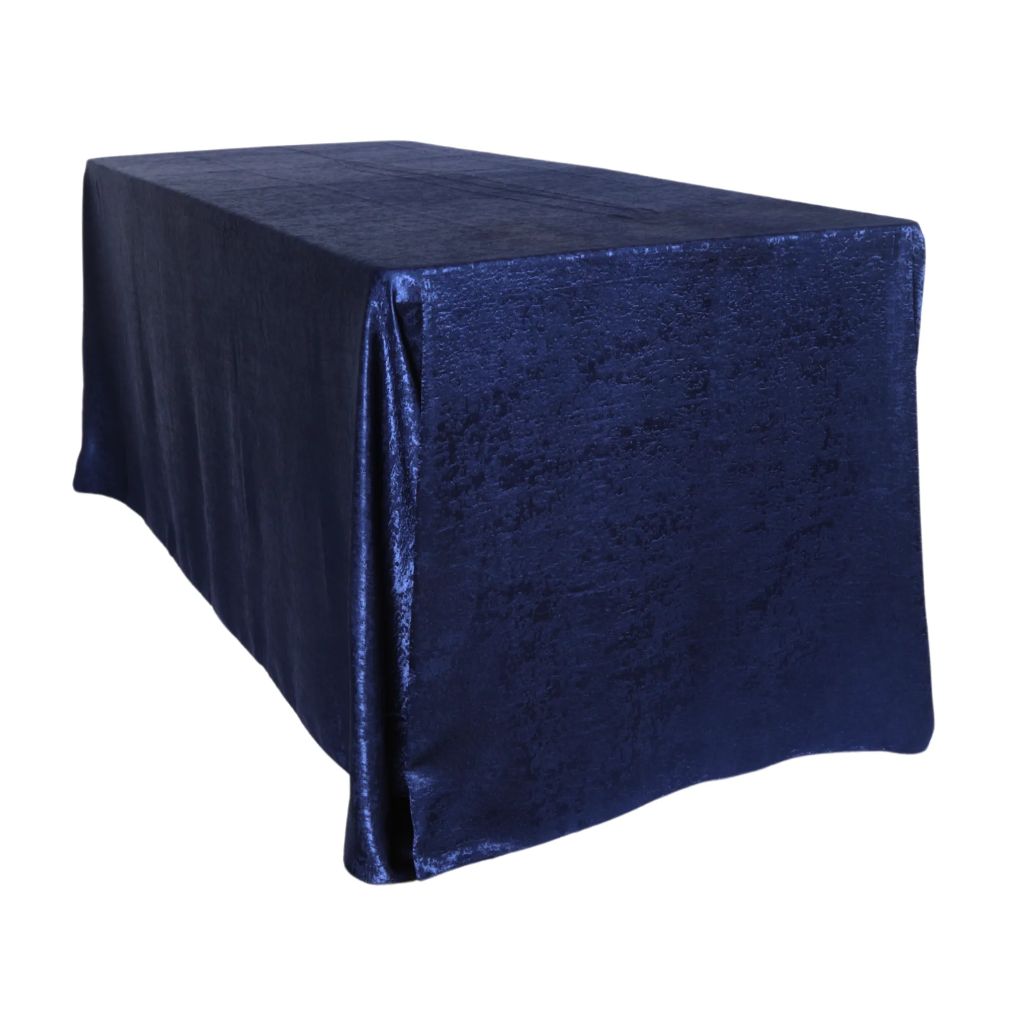 Crinkle Shimmer 90"x132" Rectangular Tablecloth - Navy Blue