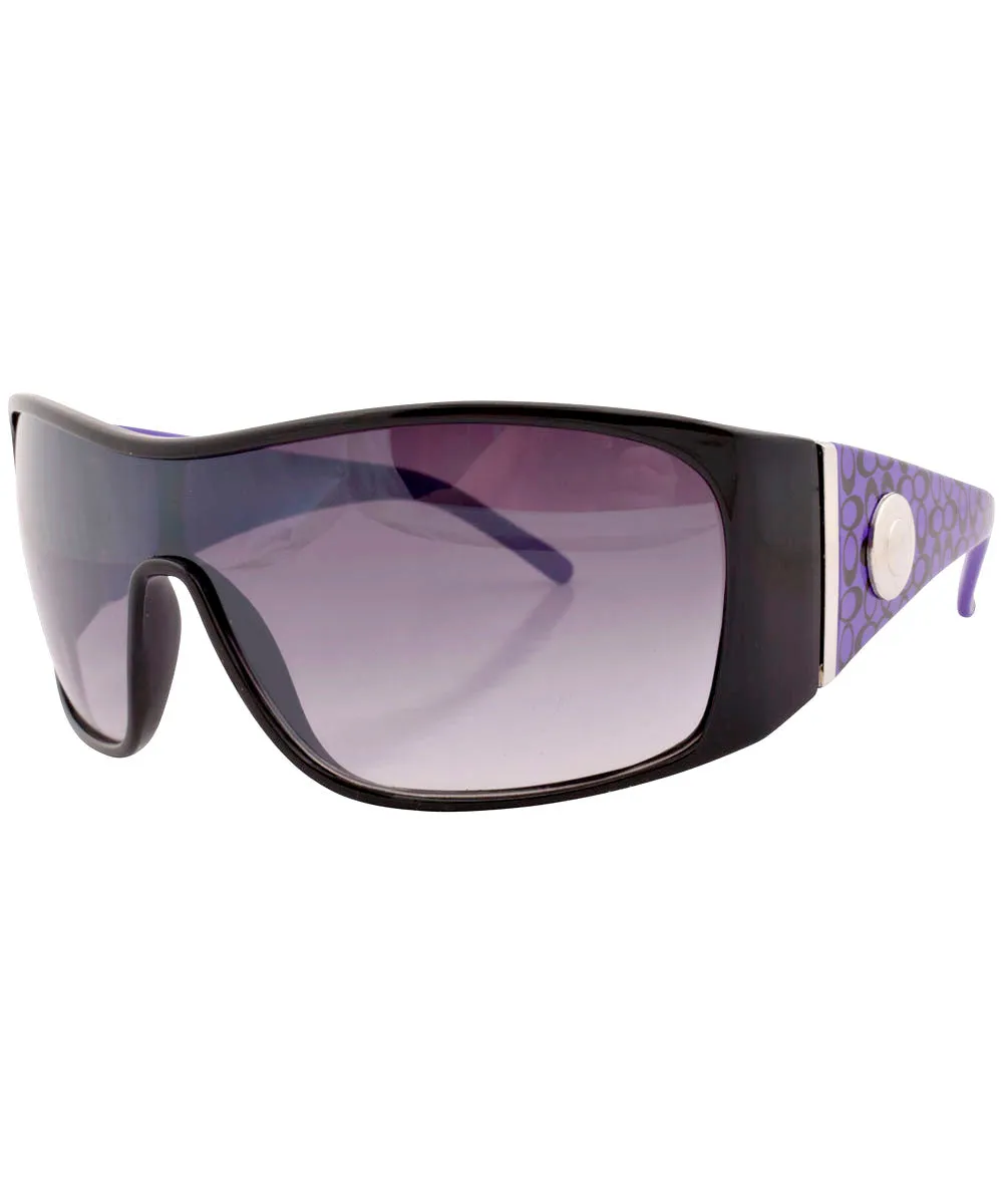 DIZZY Black/Purple Oversized Sunglasses