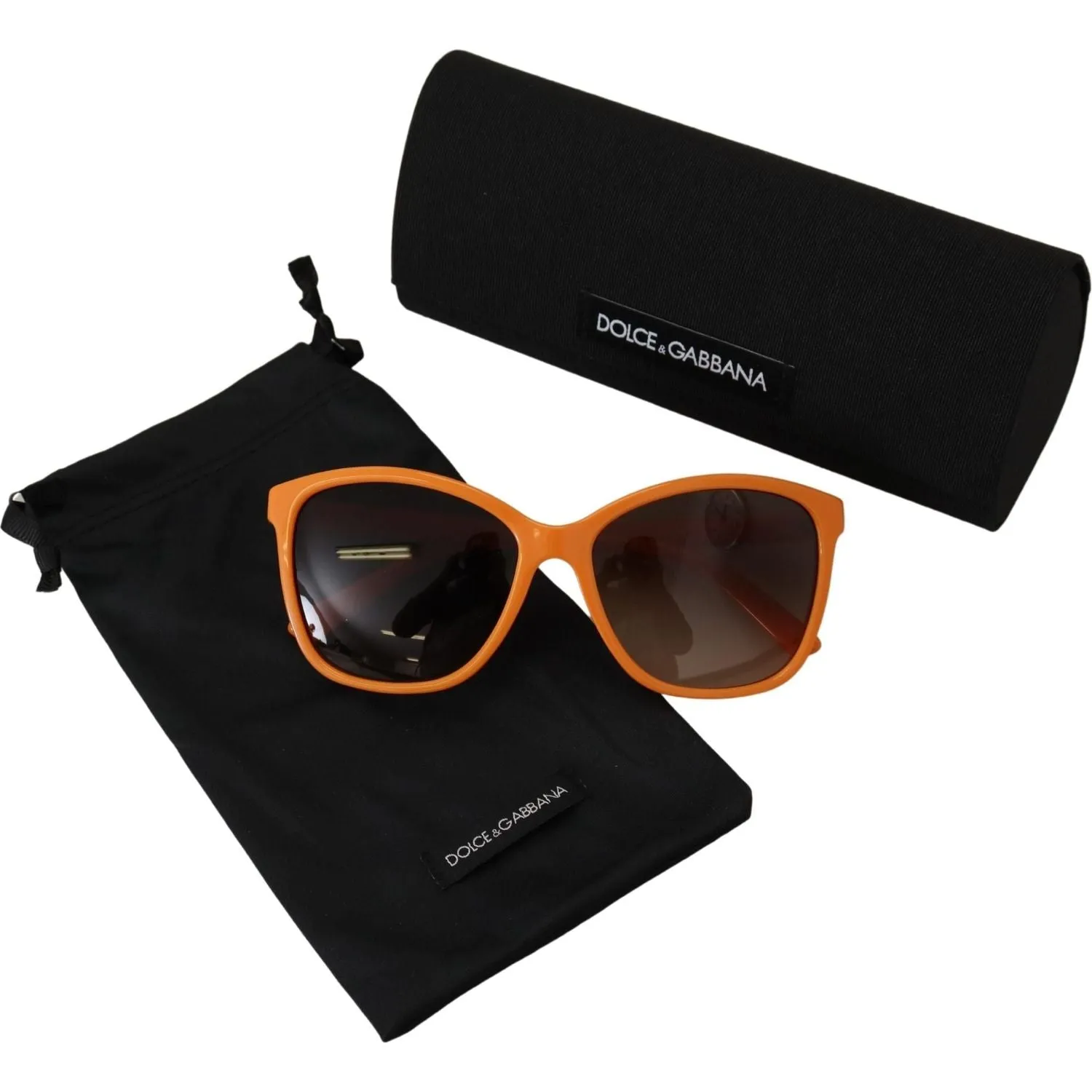 Dolce & Gabbana Chic Orange Round Sunglasses for Women