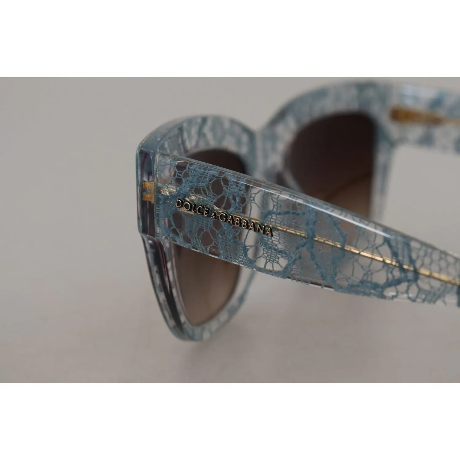 Dolce & Gabbana Elegant Lace Detail Blue Sunglasses