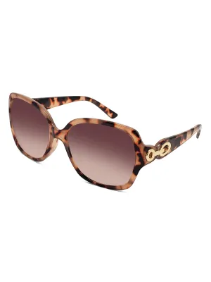 Fantas-Eyes Womens Patricia Plastic Square Non-Polarized Sunglasses - Blonde Tort