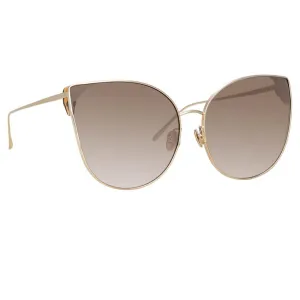 Flyer Cat Eye Sunglasses in Yellow Gold