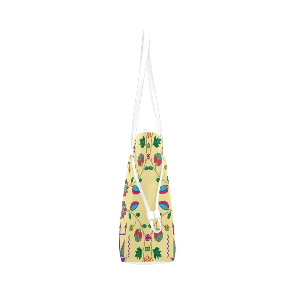 Geometric Floral Fall - Vanilla Clover Canvas Tote Bag