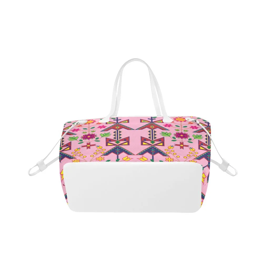 Geometric Floral Spring - Sunset Clover Canvas Tote Bag