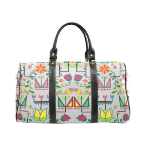 Geometric Floral Summer-Gray Waterproof Travel Bag