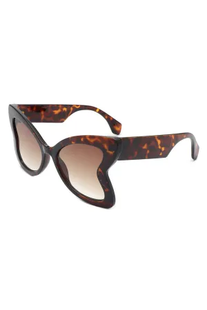 Glisten - Cat Eye Oversized Butterfly Shape Sunglasses