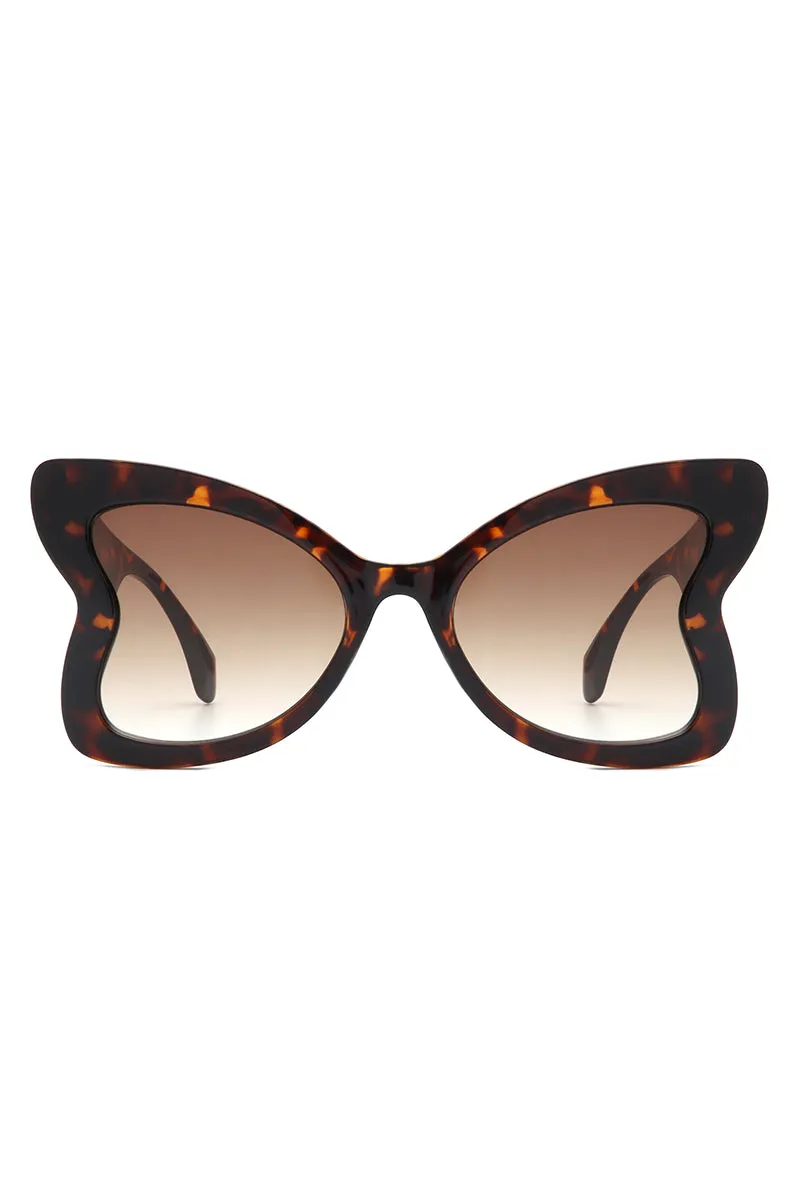 Glisten - Cat Eye Oversized Butterfly Shape Sunglasses