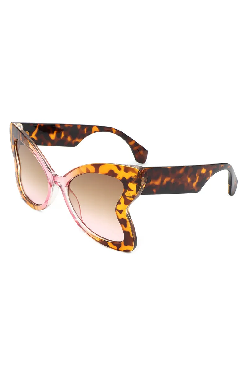 Glisten - Cat Eye Oversized Butterfly Shape Sunglasses