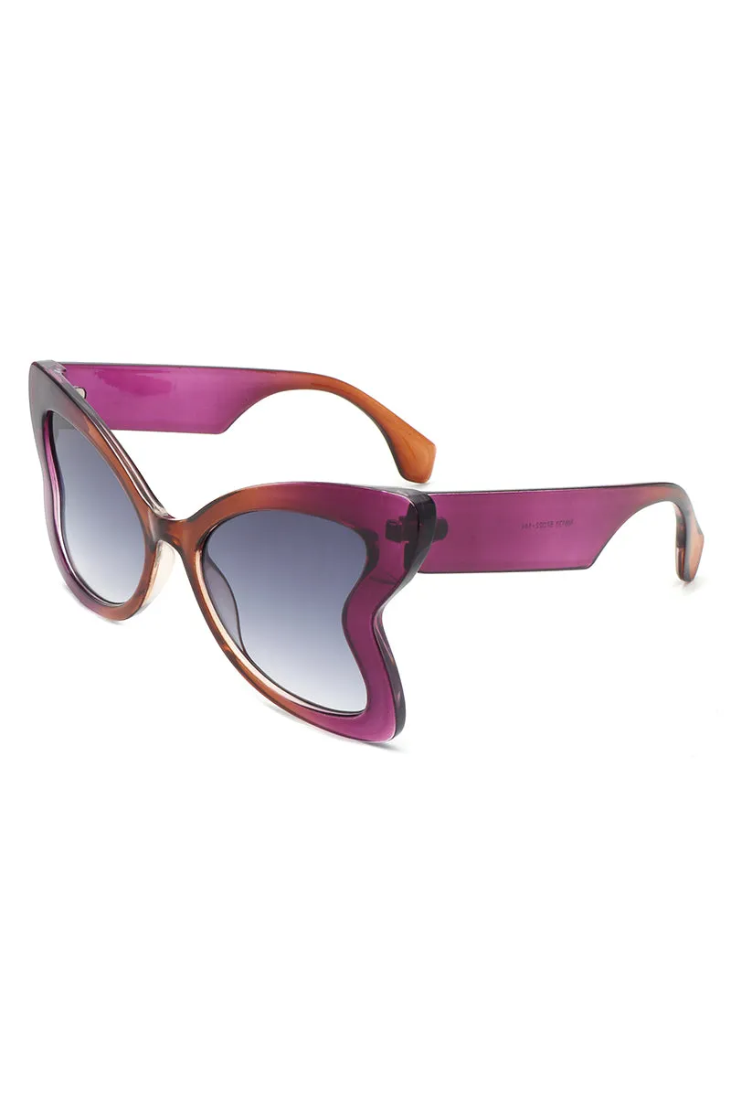 Glisten - Cat Eye Oversized Butterfly Shape Sunglasses