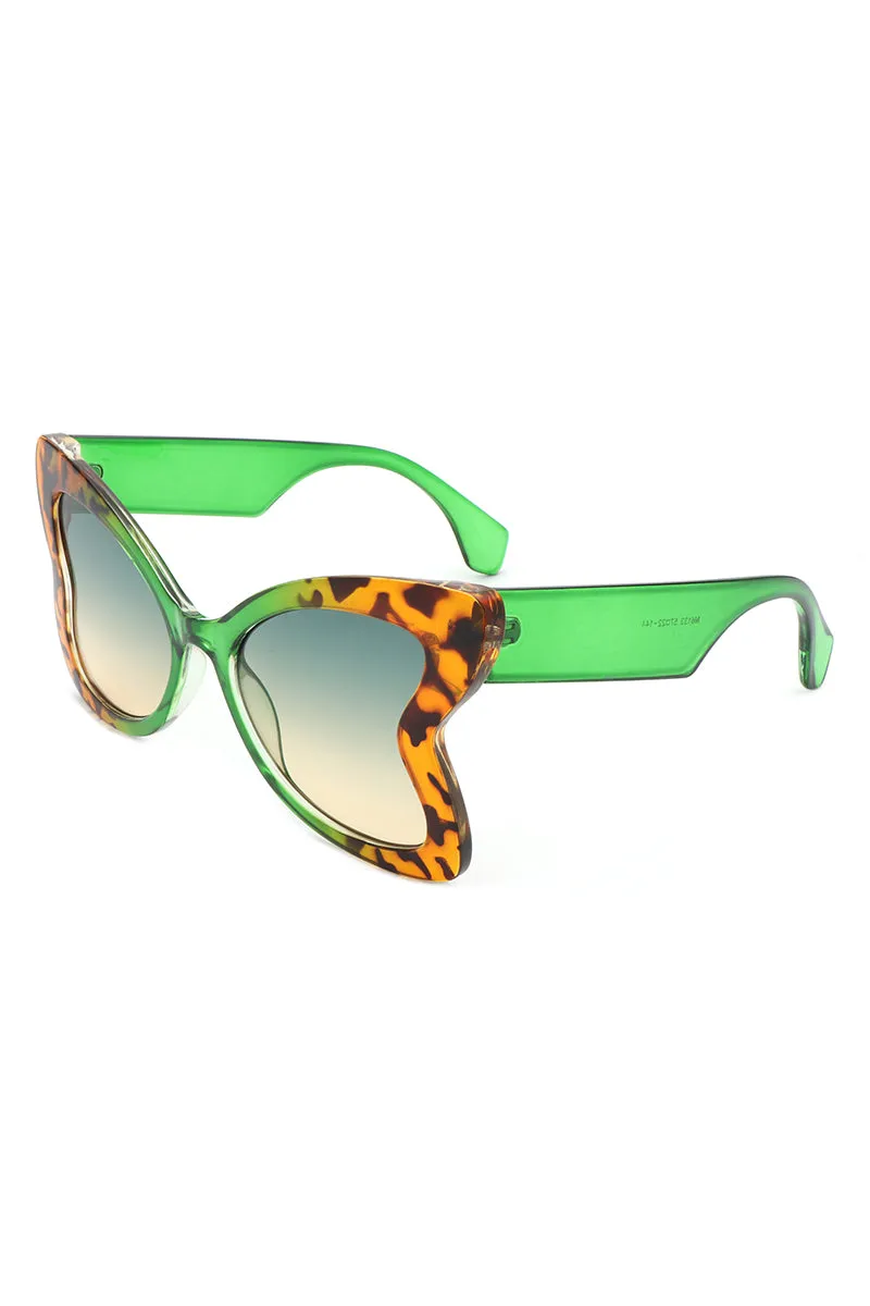 Glisten - Cat Eye Oversized Butterfly Shape Sunglasses