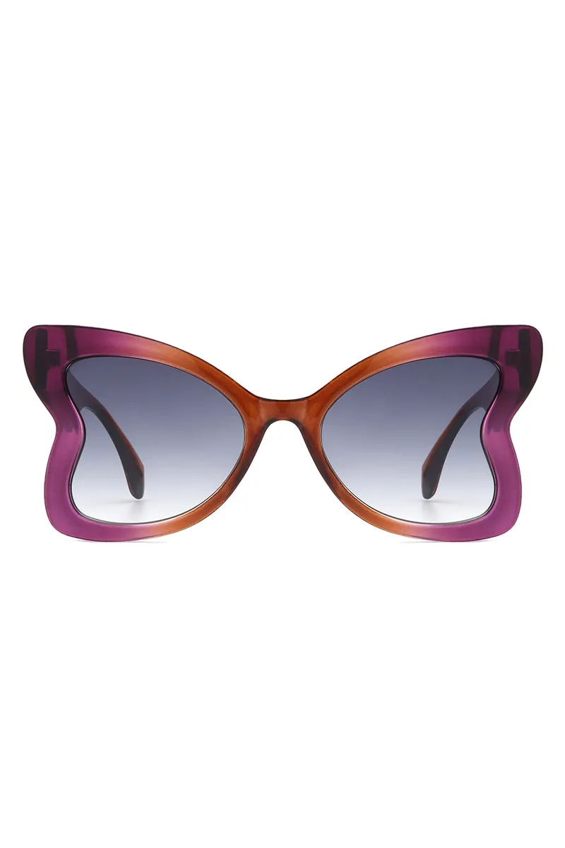 Glisten - Cat Eye Oversized Butterfly Shape Sunglasses