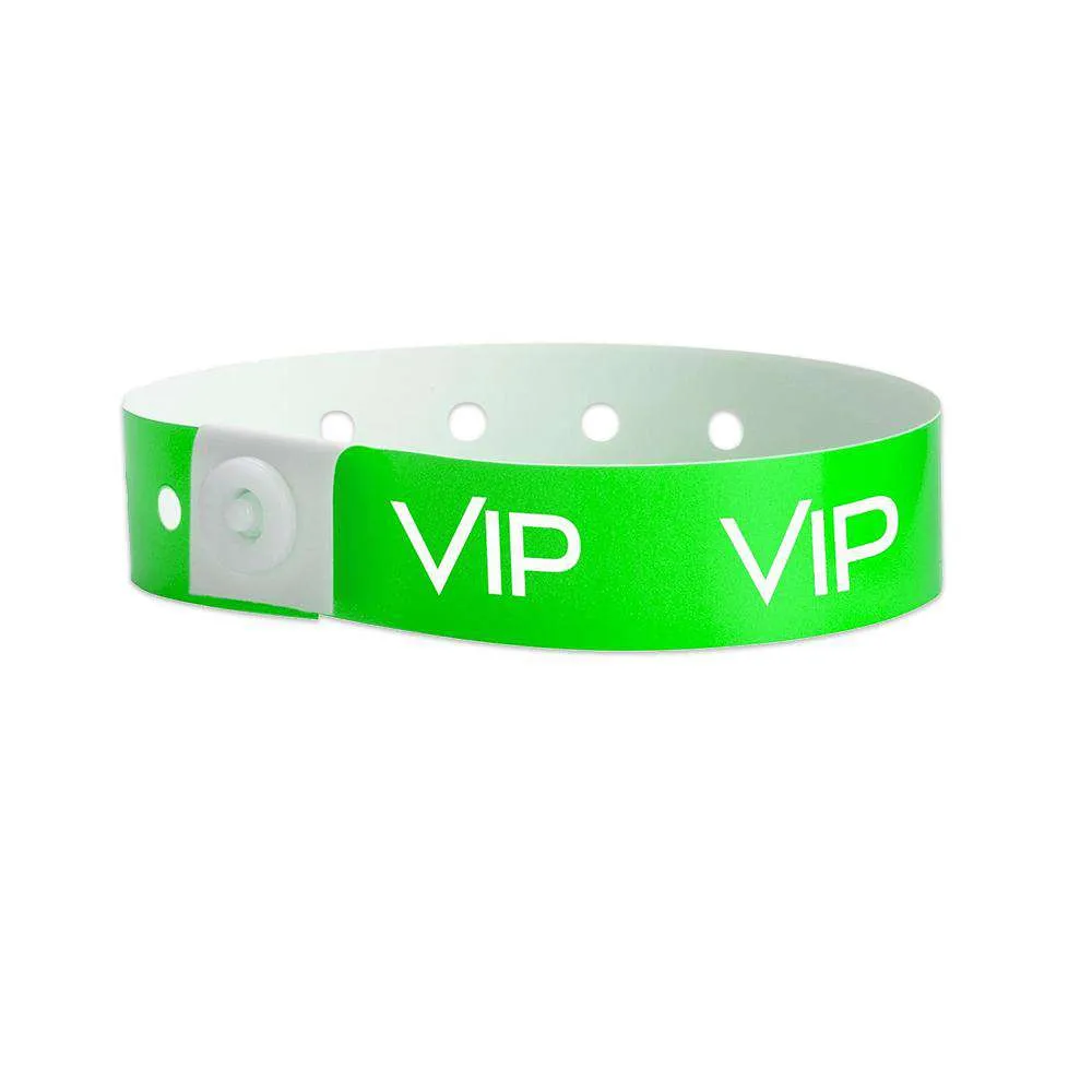 Green Vip Plastic Wristbands Design