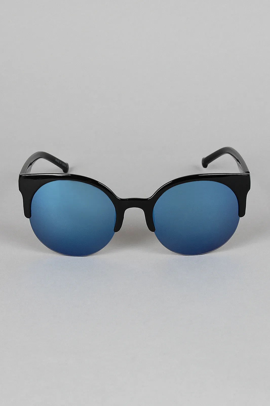 Half-Framed Round Sunglasses