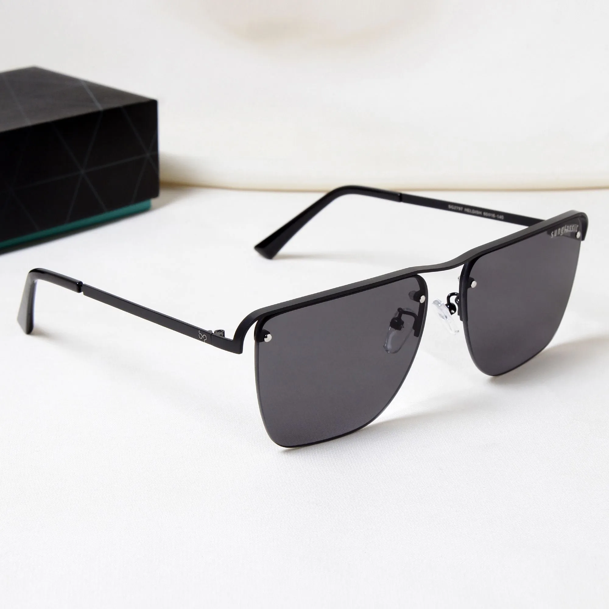 Heldish. Black Square Sunglasses