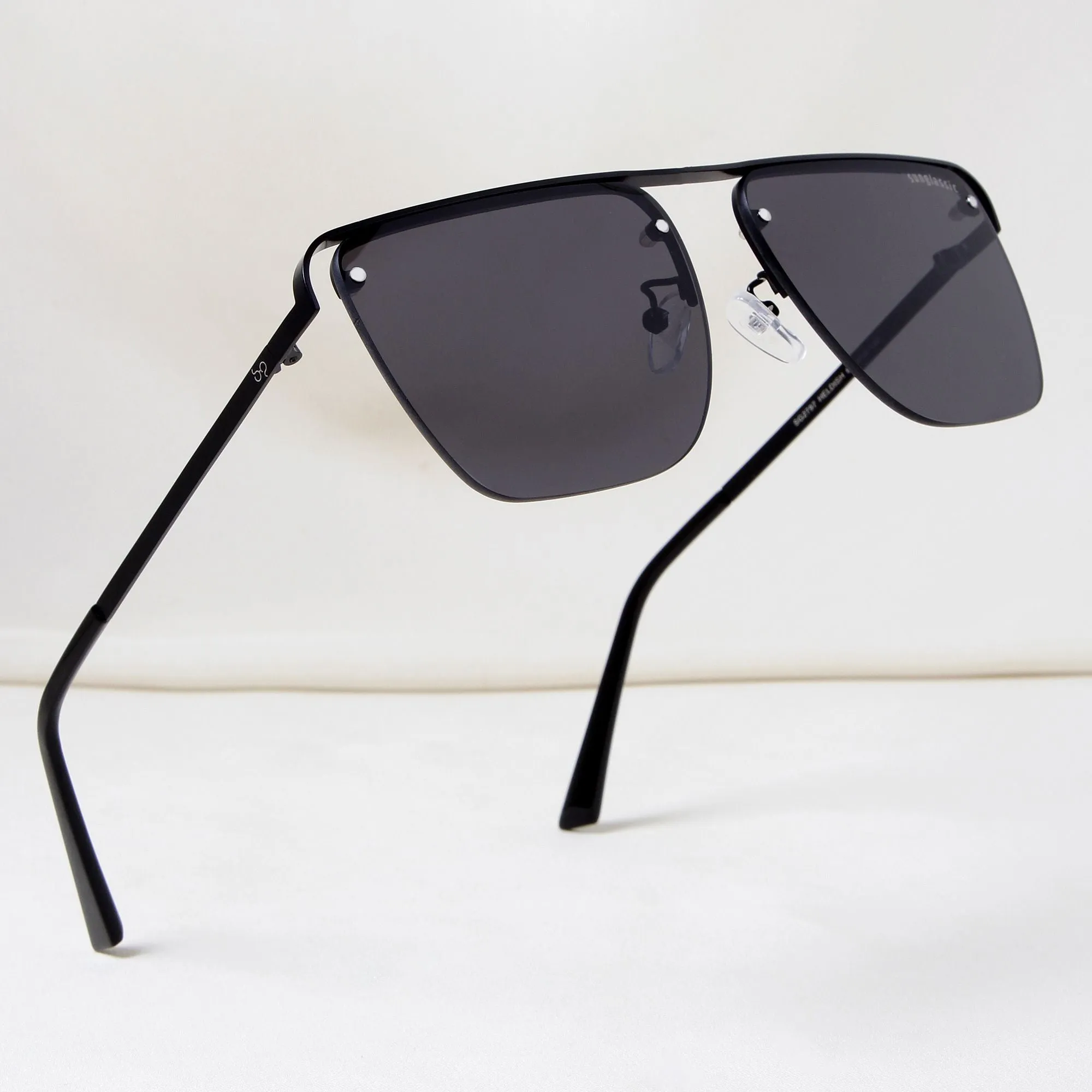 Heldish. Black Square Sunglasses