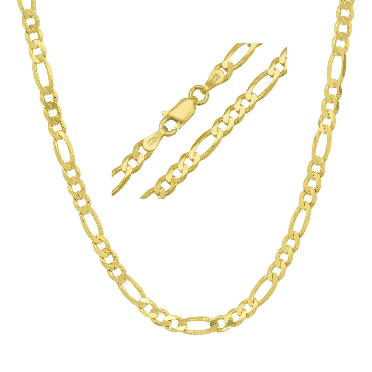 Italian Sterling Silver Figaro Chain Necklace