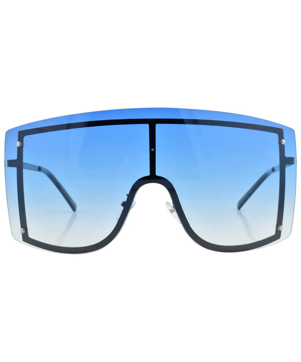 LUXE DELUX Blue Oversized Sunglasses