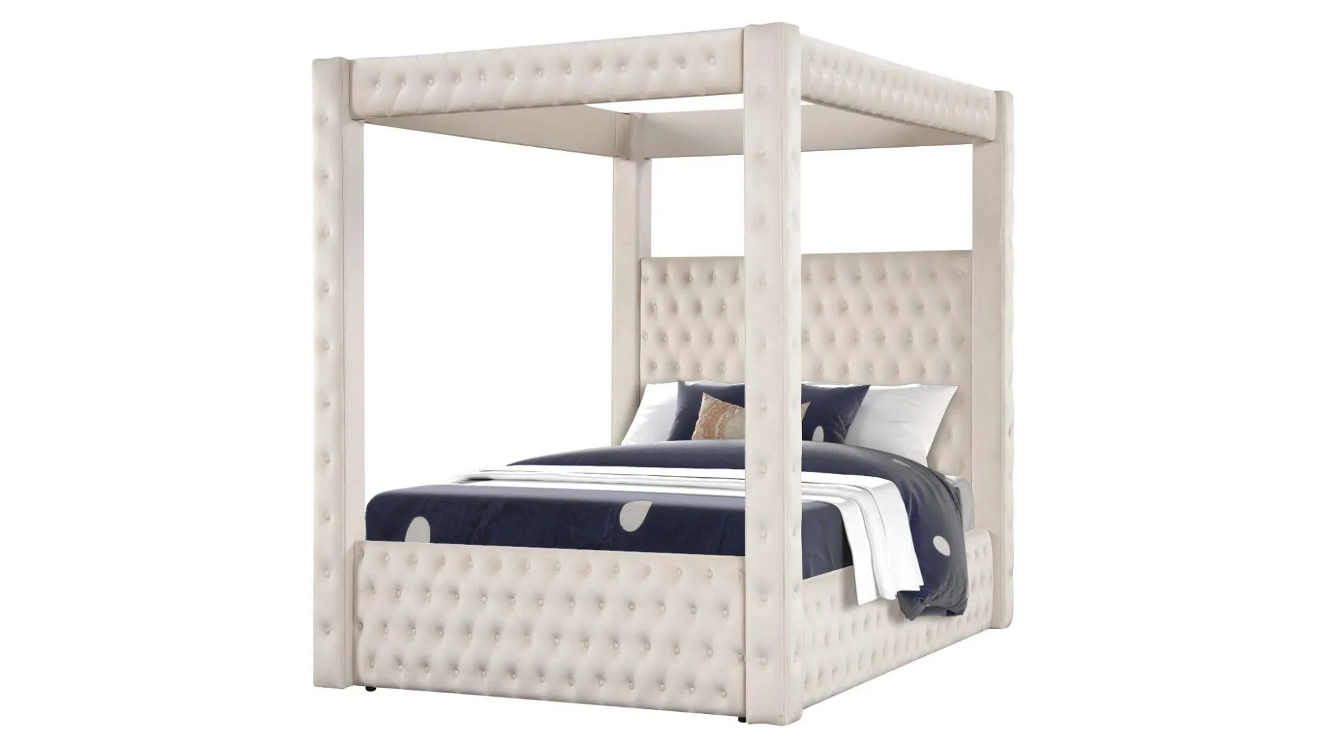 Monica Velvet Canopy Bed Frame