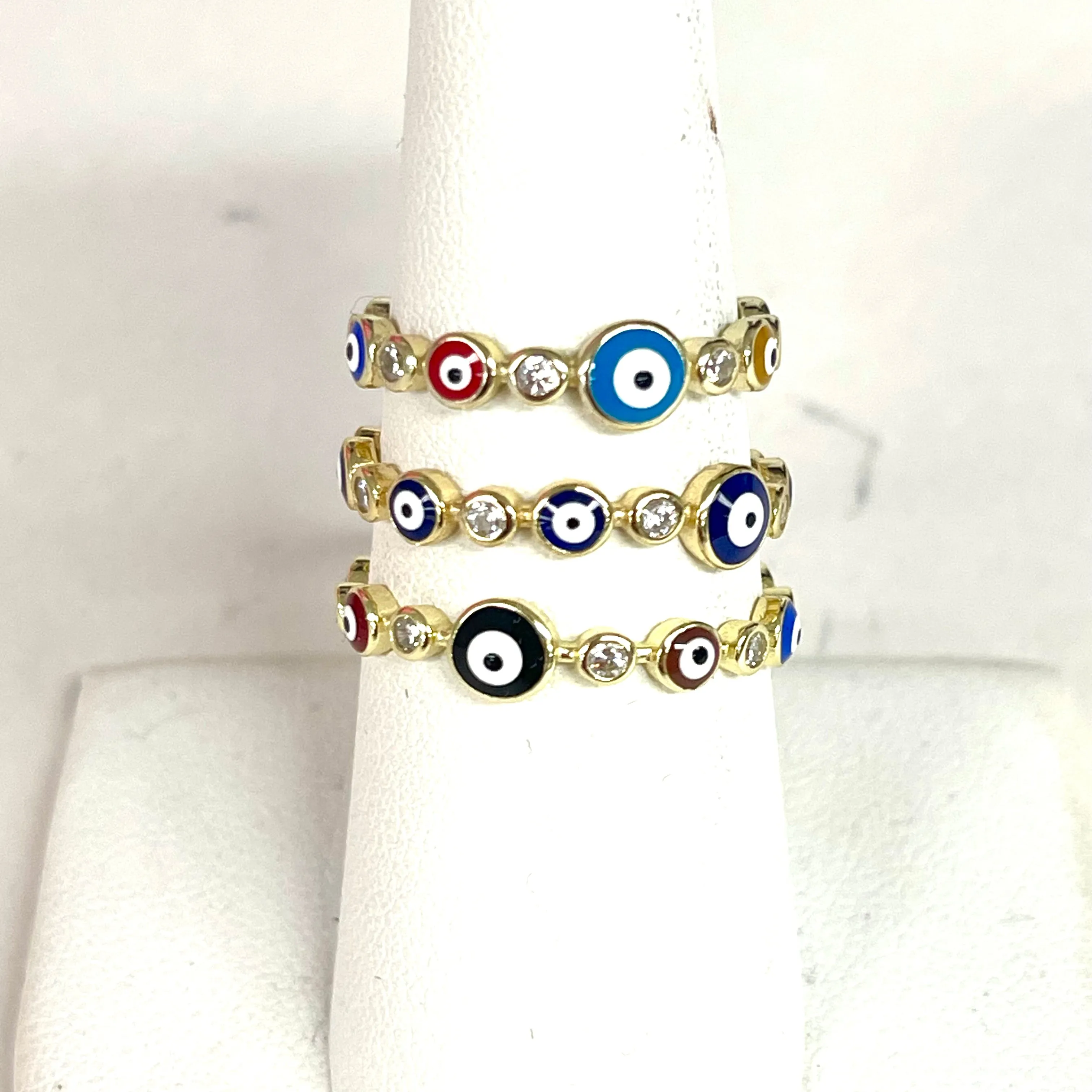 Multi Evil Eye And CZ Rings