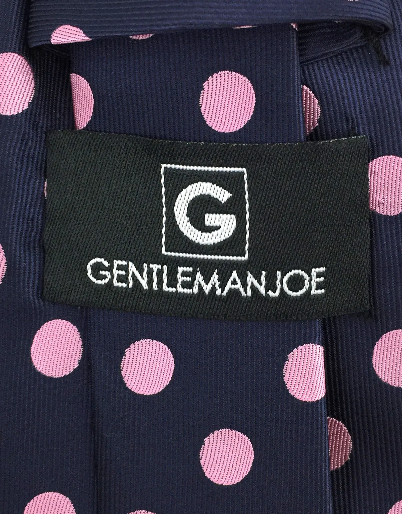 Navy Blue and Pink Polka Dot Tie