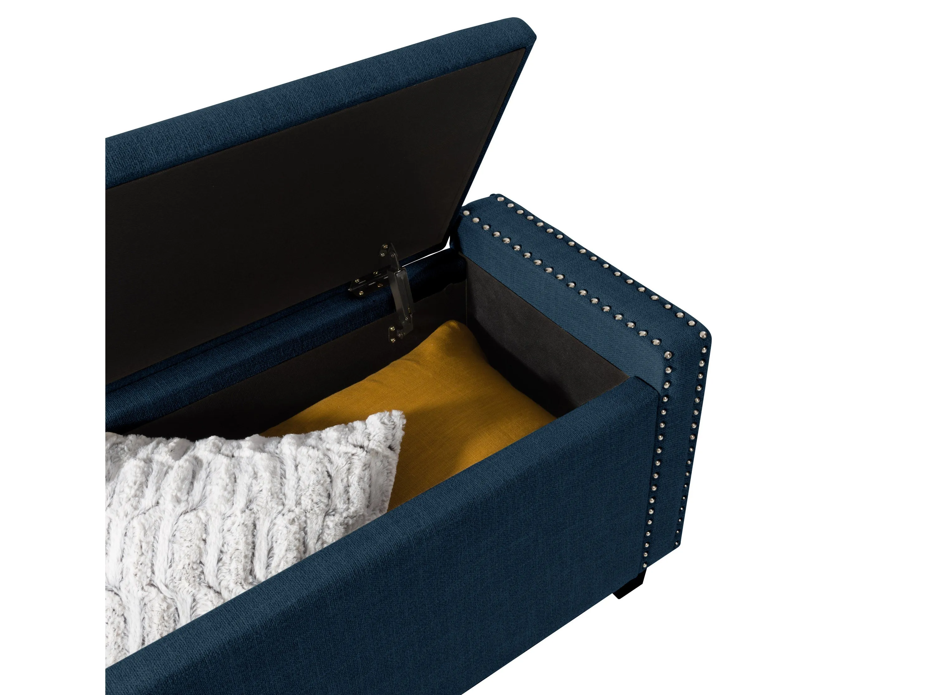 Navy Blue Storage Ottoman