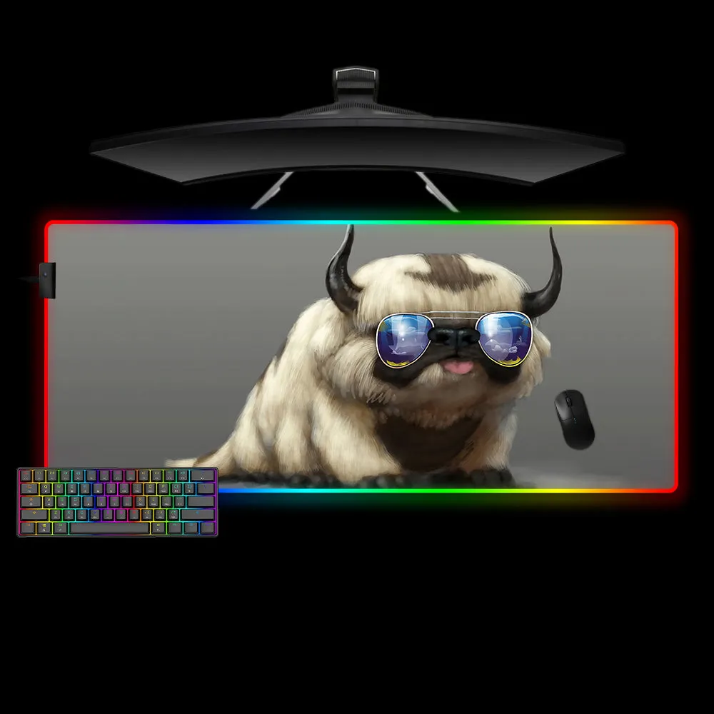 Nysekai "Appa Sunglasses Design M-XXL Size RGB Gaming Mouse Pad'' Computer Desk Mat