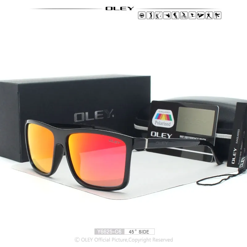 Oley Brand Sunglasses Men Classic Male Square Glasses Driving Travel Eyewear Unisex Y6625