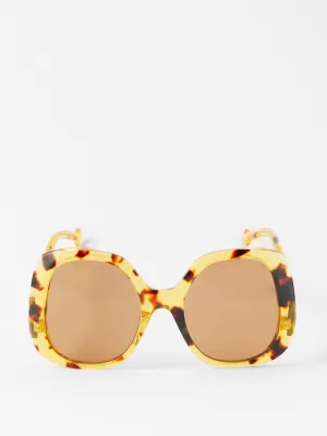 Oversized butterfly-frame acetate sunglasses