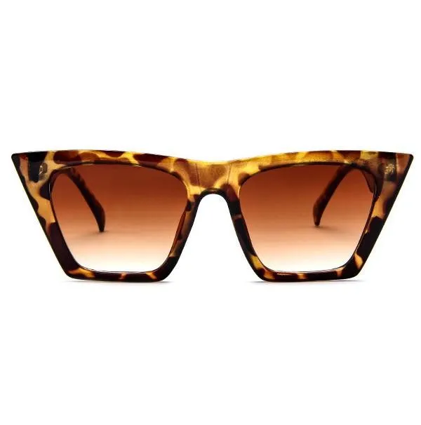 Plastic Frame Rectangular Colorful Sharp Sunglasses