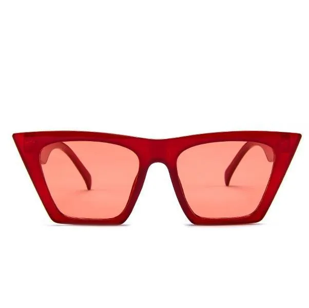 Plastic Frame Rectangular Colorful Sharp Sunglasses